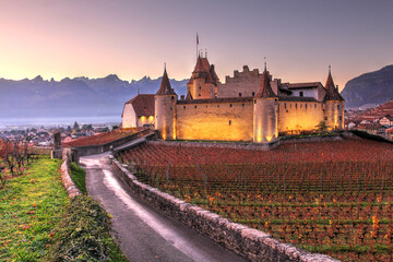 Chateau d'Aigle, Switzerland - obrazy, fototapety, plakaty