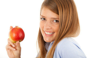 Cute girl with apple