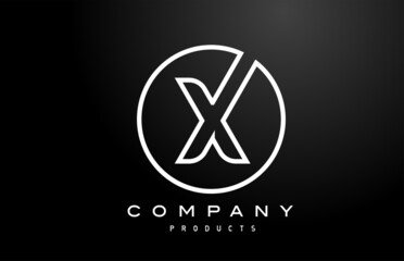 X white alphabet letter logo icon with black colour. Creative design for company and business