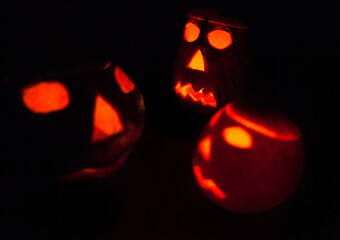 Jack-o-lanterns. The symbol of Halloween.