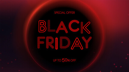 Black Friday, Sale, Discounts. Advertising banner for web and printing, Social Networks and Stores.