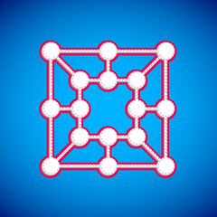 White Board game icon isolated on blue background. Vector