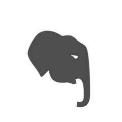 Flat elephant face icon