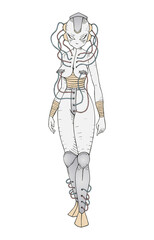 Futuristic cyber woman illustration