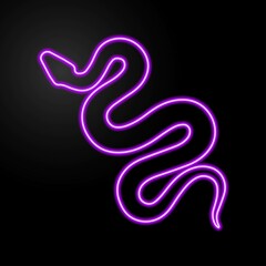 Obraz premium Snake neon sign, modern glowing banner design, colorful modern design trends on black background. Vector illustration.
