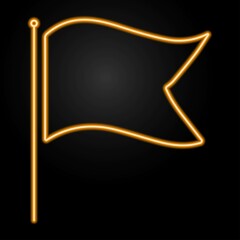 Flag neon sign, modern glowing banner design, colorful trend of modern design on black background. Vector illustration.