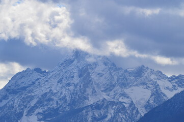 Snowcapped mountains in the Grand Tetons