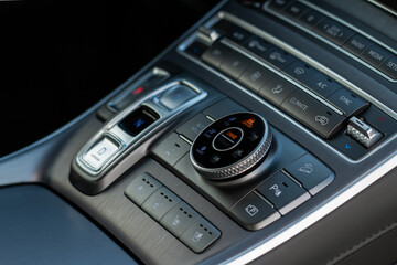 Obraz premium Modern suv car drive mode control panel. Control panel for off-road functions.