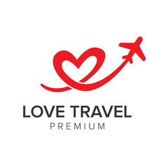 love travel logo icon vector template