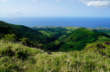 Fototapeta premium amazing mountain landscape on azores islands