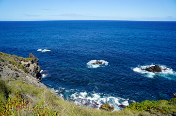 natural green scenery on the azores islands