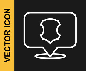 White line Leather icon isolated on black background. Vector