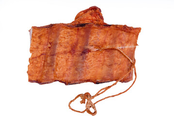 smoked rib, white background, isolated