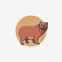 Illustration vector graphic of a bear. Bear minimalist style isolated on a white background. Cute animal illustration.