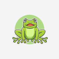 Illustration vector graphic of a frog. Frog minimalist style isolated on a white background. Cute animal illustration.