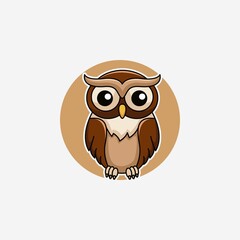 Illustration vector graphic of a owl. Owl minimalist style isolated on a white background. Cute animal illustration.