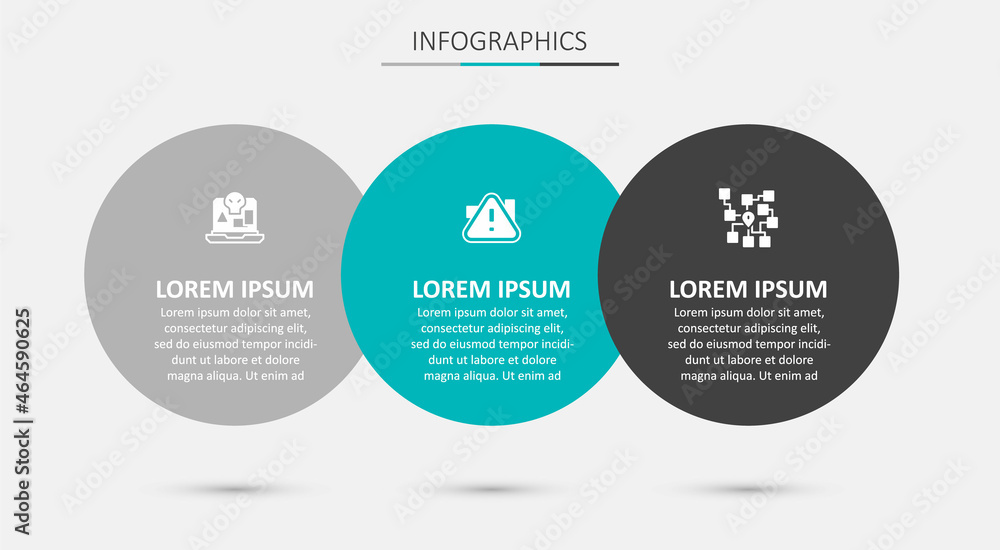 Poster set exclamation mark in triangle, internet piracy and neural network. business infographic template.
