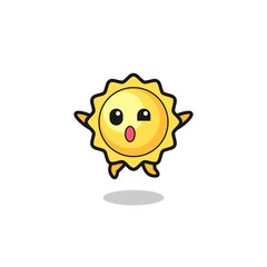sun character is jumping gesture