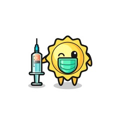 sun mascot as vaccinator
