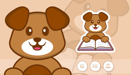 Hand drawn illustration of Cute dog. Cartoon character concept - Stickers