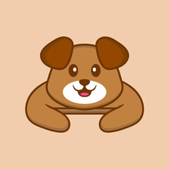 Cute dog cartoon character vector illustration.