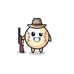 cute baseball as veteran cartoon