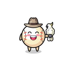 baseball hunter mascot holding a gun