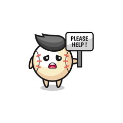 cute baseball beggar cartoon character