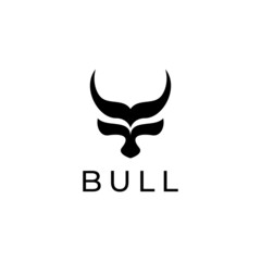 Bull head logo, cow, animal, mascot, wild, matador logo design vector