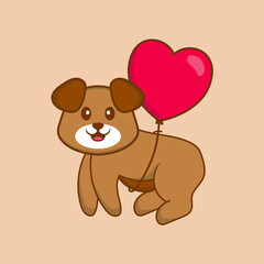 Cute dog cartoon character vector illustration.