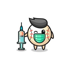 baseball mascot as vaccinator