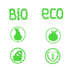 Eco products character set. Eco-friendly products icons.