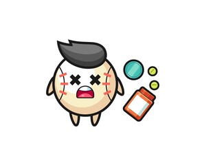 illustration of overdose baseball character