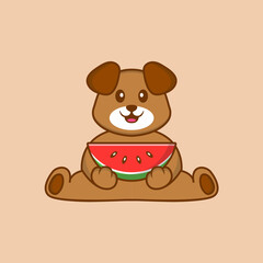 Cute dog cartoon character vector illustration.