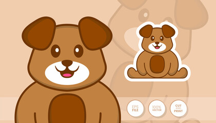 Hand drawn illustration of Cute dog. Cartoon character concept - Stickers