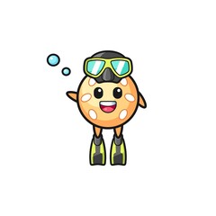 the sesame ball diver cartoon character