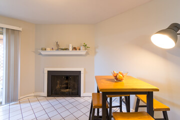 Minimalist living room decor in a home.