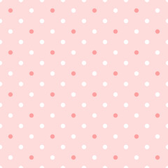 Vector seamless polka dots pattern. Cute design for wrapping paper, wallpaper, textile, stationery.