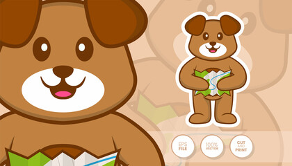 Hand drawn illustration of Cute dog. Cartoon character concept - Stickers