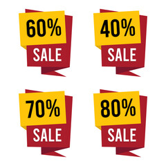 bundle sign sale 60 40 70 80 percent, very suitable for sales flyers, also very suitable for sales-related promotions