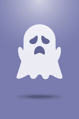 Cute ghost. Flat design vector. Vector illustration
