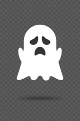 Cute ghost. Flat design vector. Vector illustration