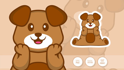 Obraz premium Hand drawn illustration of Cute dog. Cartoon character concept - Stickers
