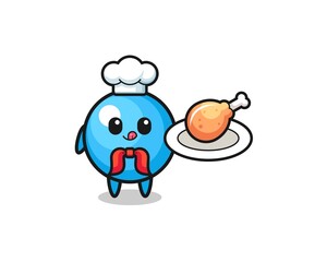gum ball fried chicken chef cartoon character