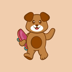 Cute dog cartoon character vector illustration.