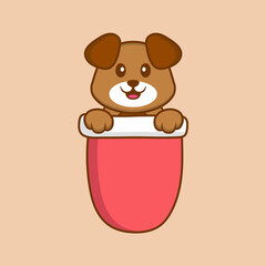Cute dog cartoon character vector illustration.
