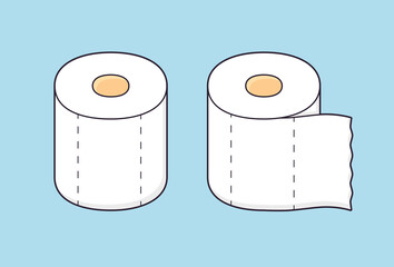 Toilet paper roll isolated cartoon vector icons