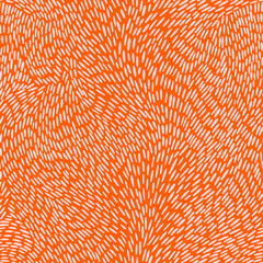 Abstract seamless vector pattern with peachy strokes on orange background