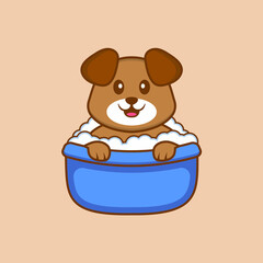 Cute dog cartoon character vector illustration.