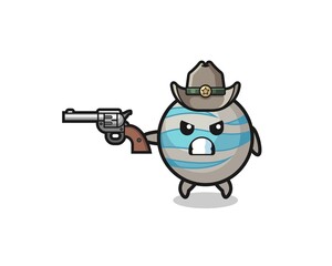 the planet cowboy shooting with a gun
